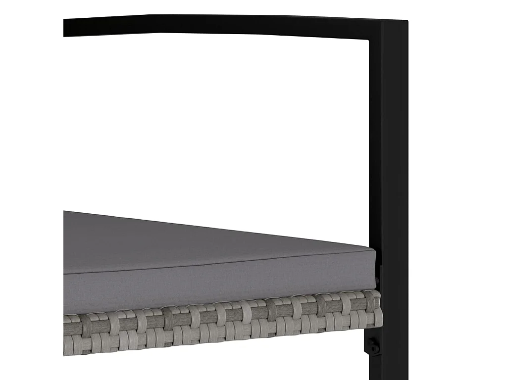 Ensemble de salle à manger de jardin 5 pcs Résine tressée Gris 4