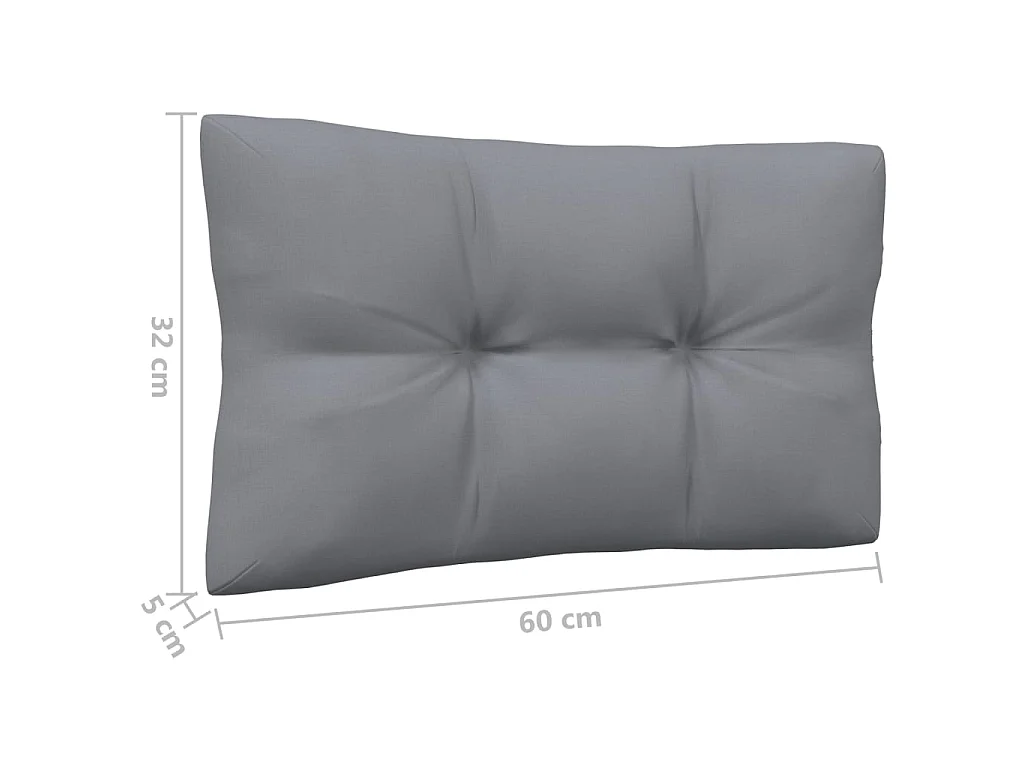 Salon de jardin 8 pcs avec coussins gris Bois de pin 2