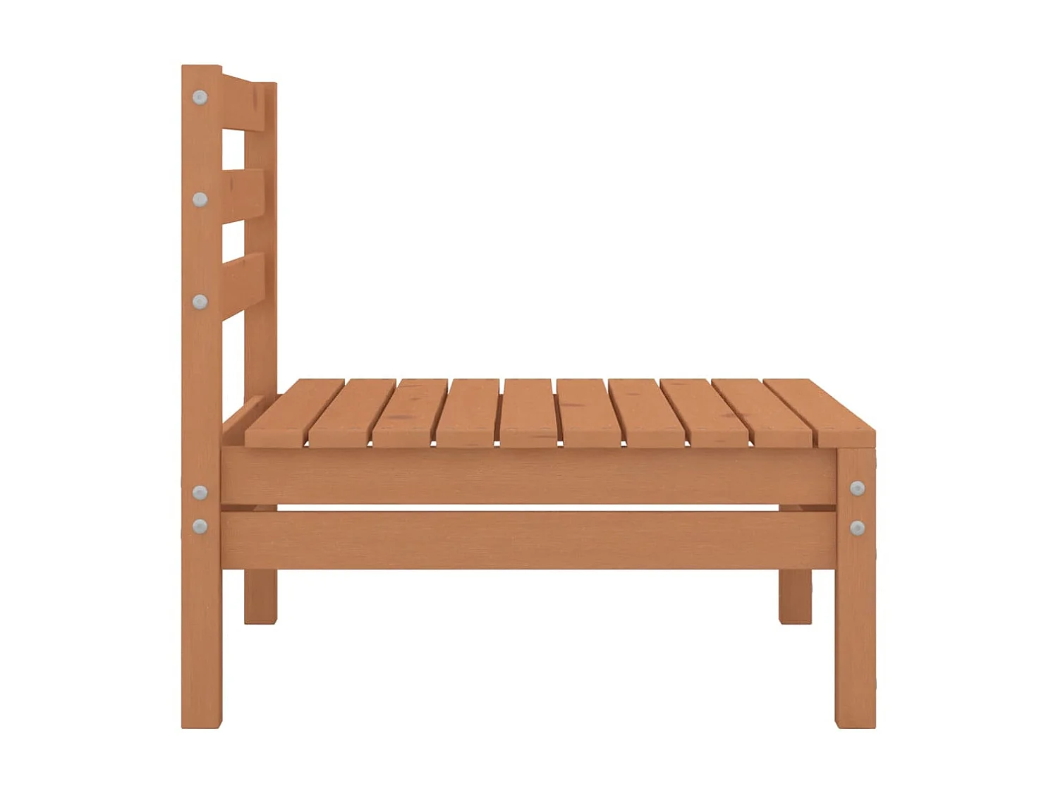 Canapés centraux de jardin 4 pcs Marron miel Bois de pin massif