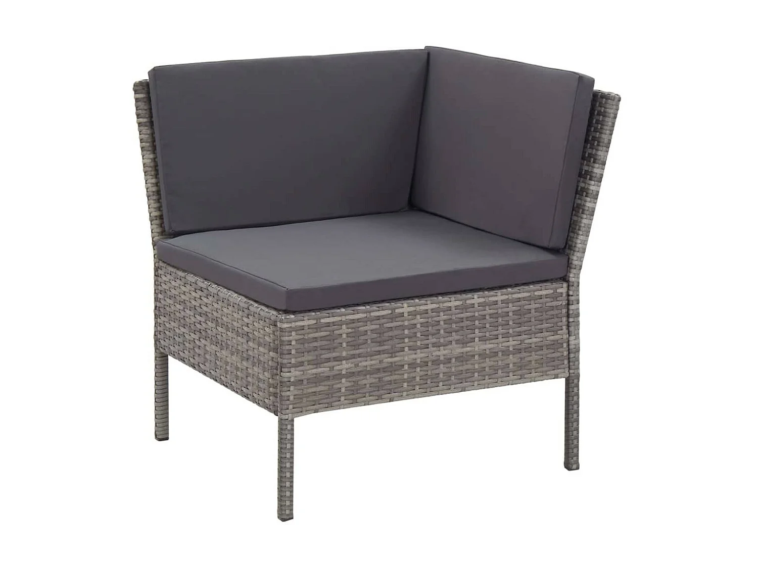 Salon de jardin 3 pcs avec coussins Résine tressée Gris 7