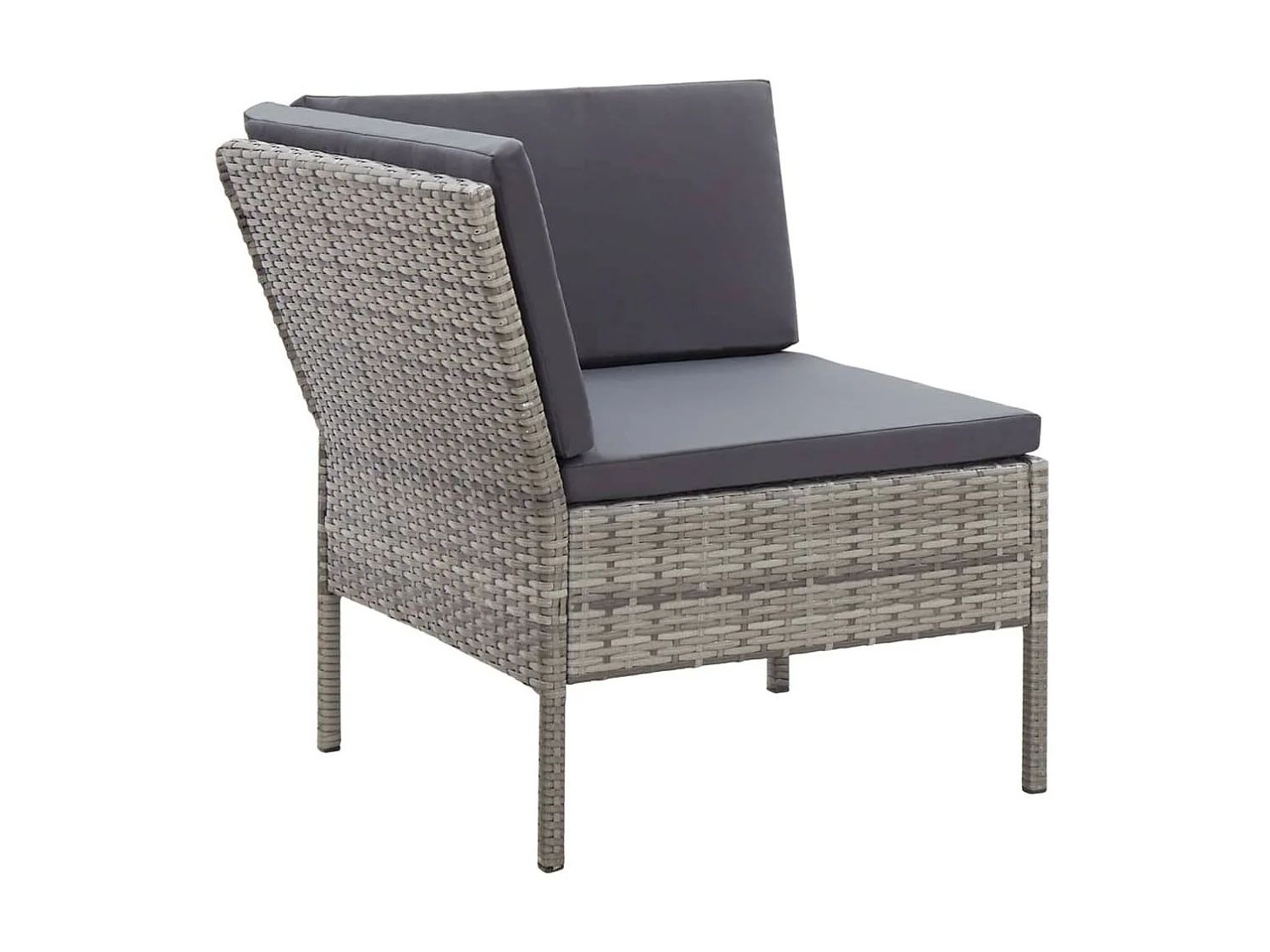 Salon de jardin 3 pcs avec coussins Résine tressée Gris 7