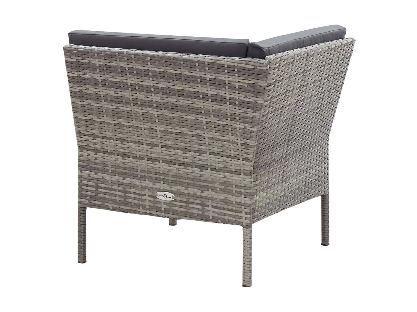 Salon de jardin 3 pcs avec coussins Résine tressée Gris 7