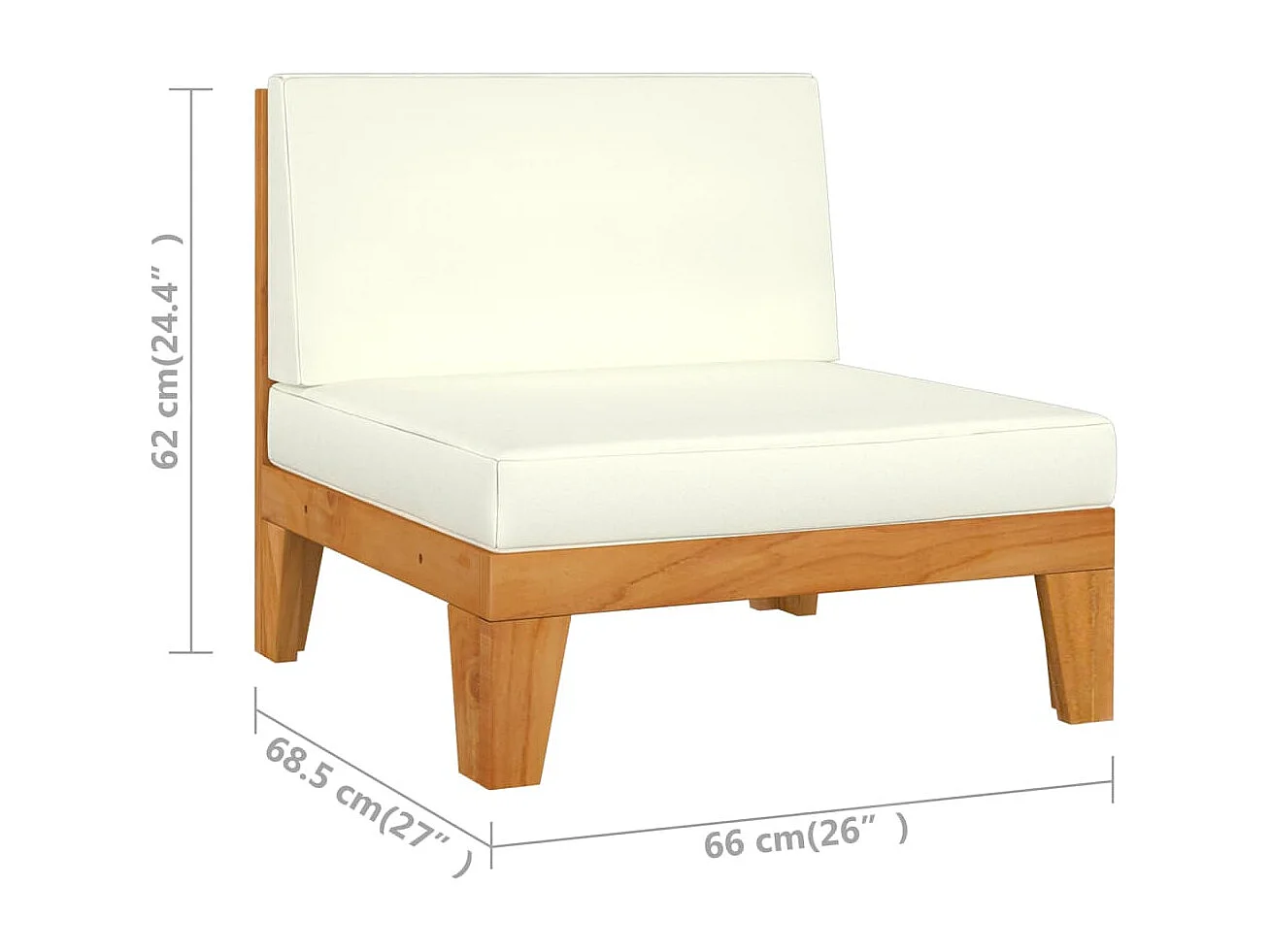 Salon de jardin 3 pcs avec coussins Bois d'acacia solide 12