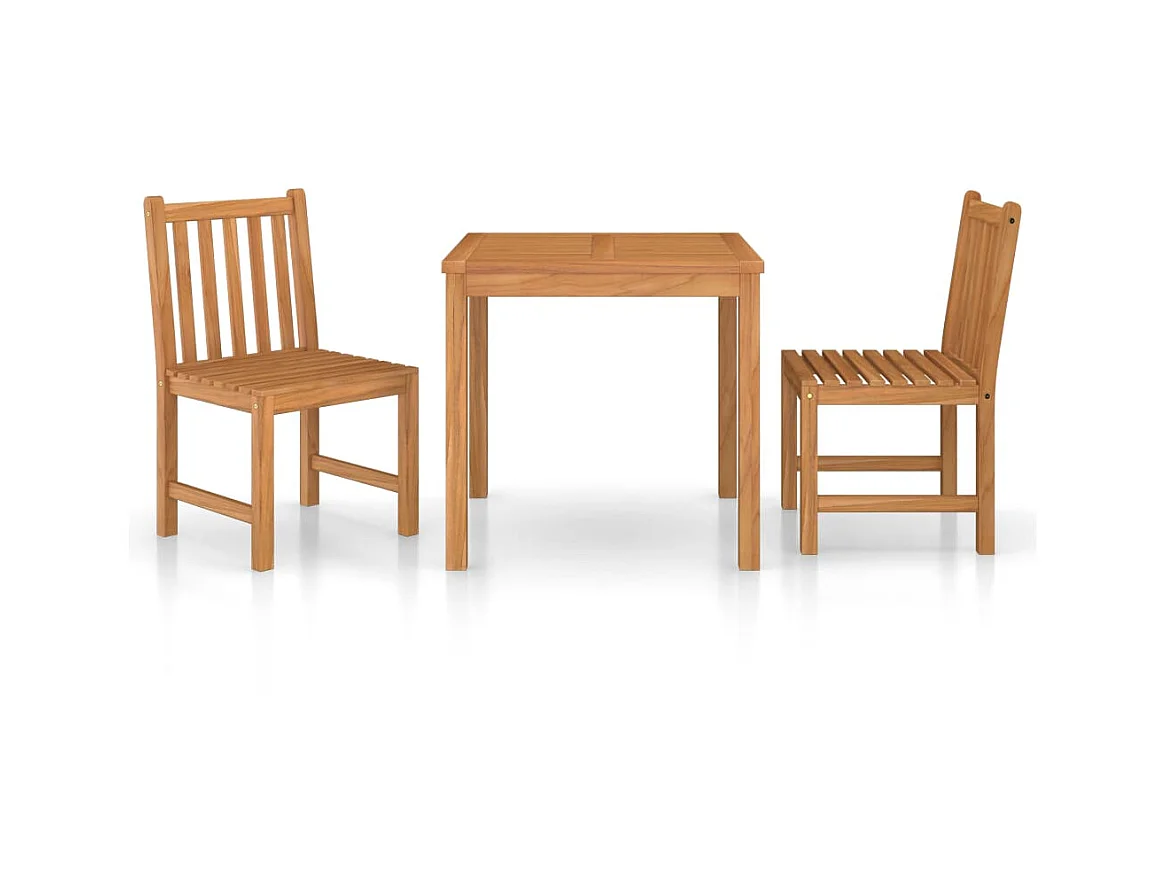 Ensemble de salle à manger de jardin 3 pcs Bois de teck solide 8
