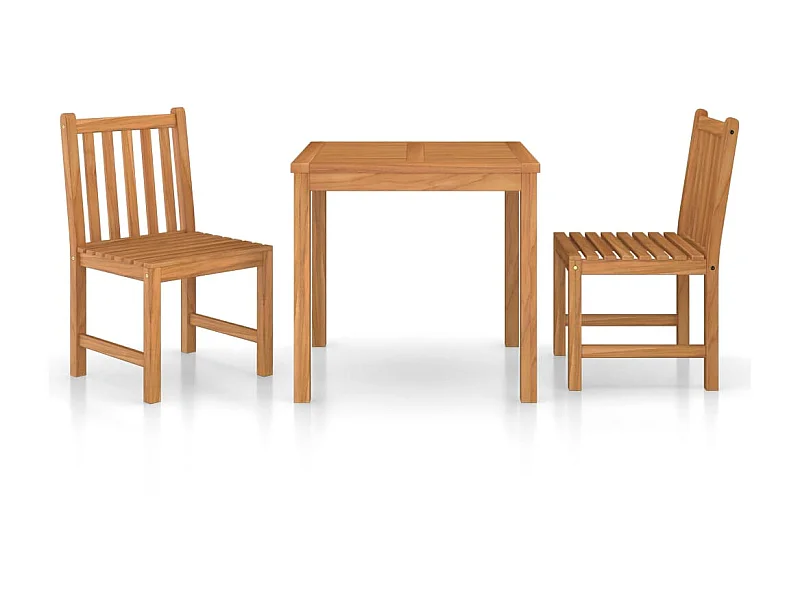 Ensemble de salle à manger de jardin 3 pcs Bois de teck solide 8