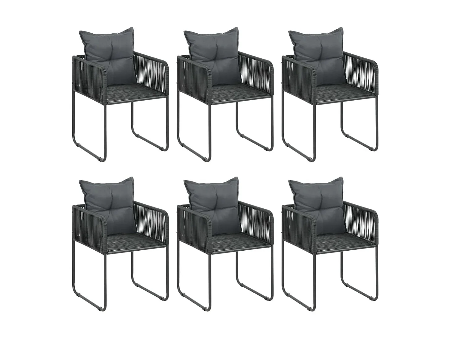 Salon de jardin 7 pcs PVC Résine tressée Noir et marron 2