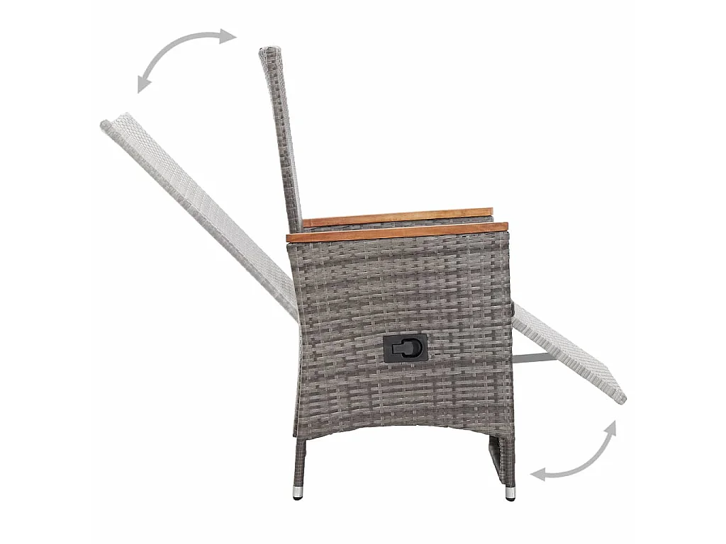 Salon de jardin 9 pcs avec coussins Résine tressée Gris 37