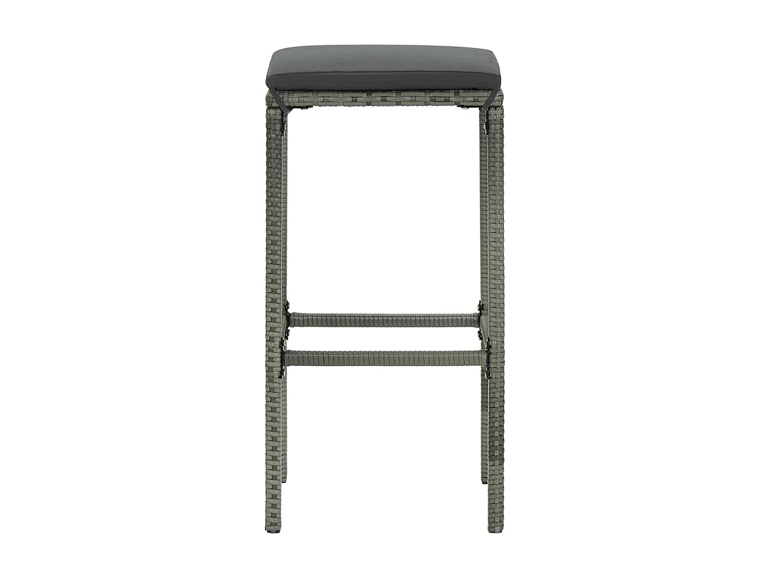 Ensemble de bar de jardin 7 pcs et coussins Résine tressée Gris