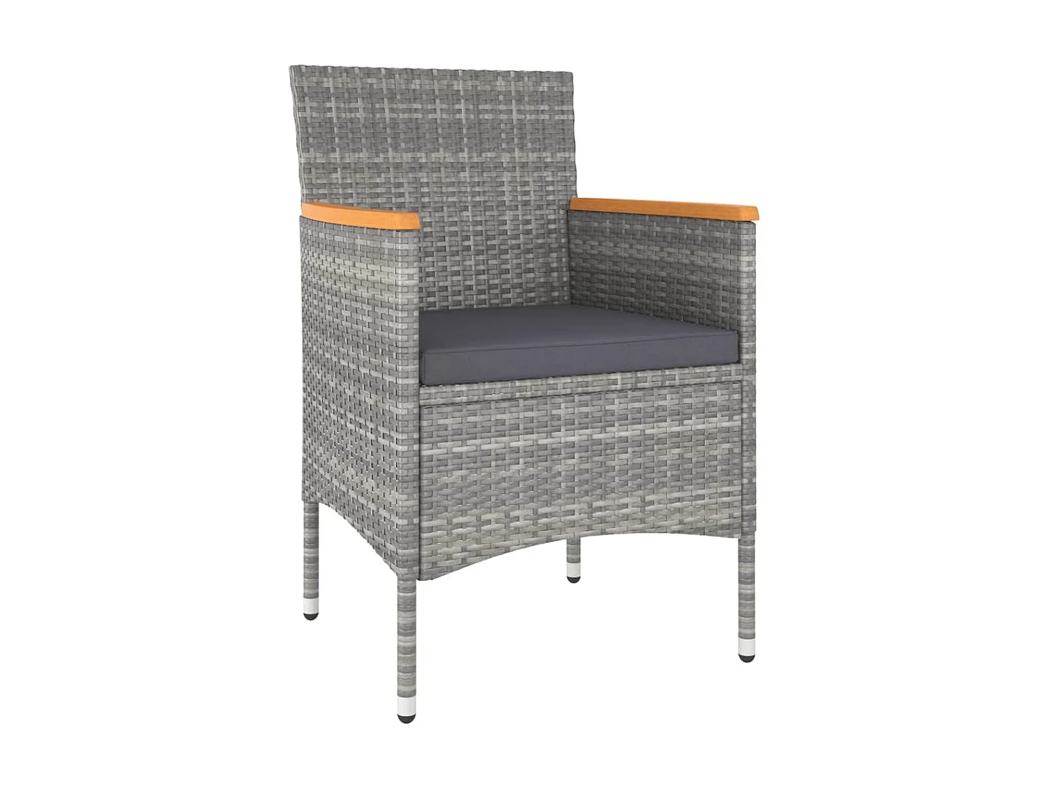 Ensemble de bistro de jardin 5pcs Résine tressée et acacia Gris