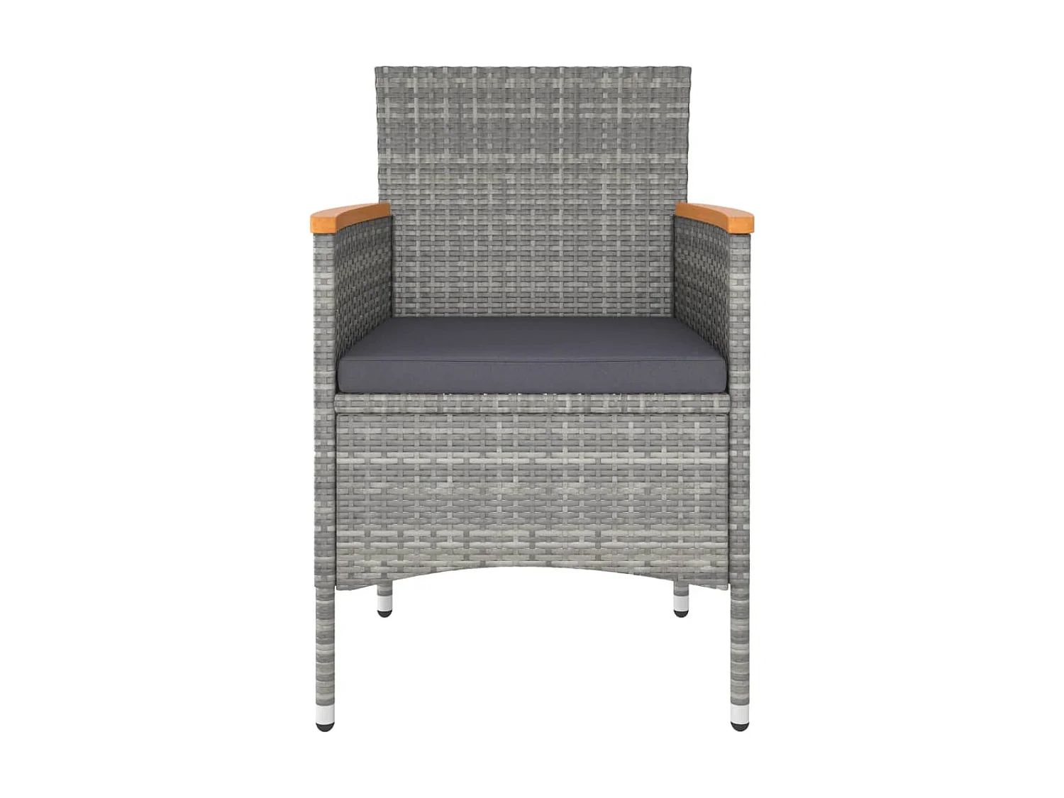 Ensemble de bistro de jardin 5pcs Résine tressée et acacia Gris