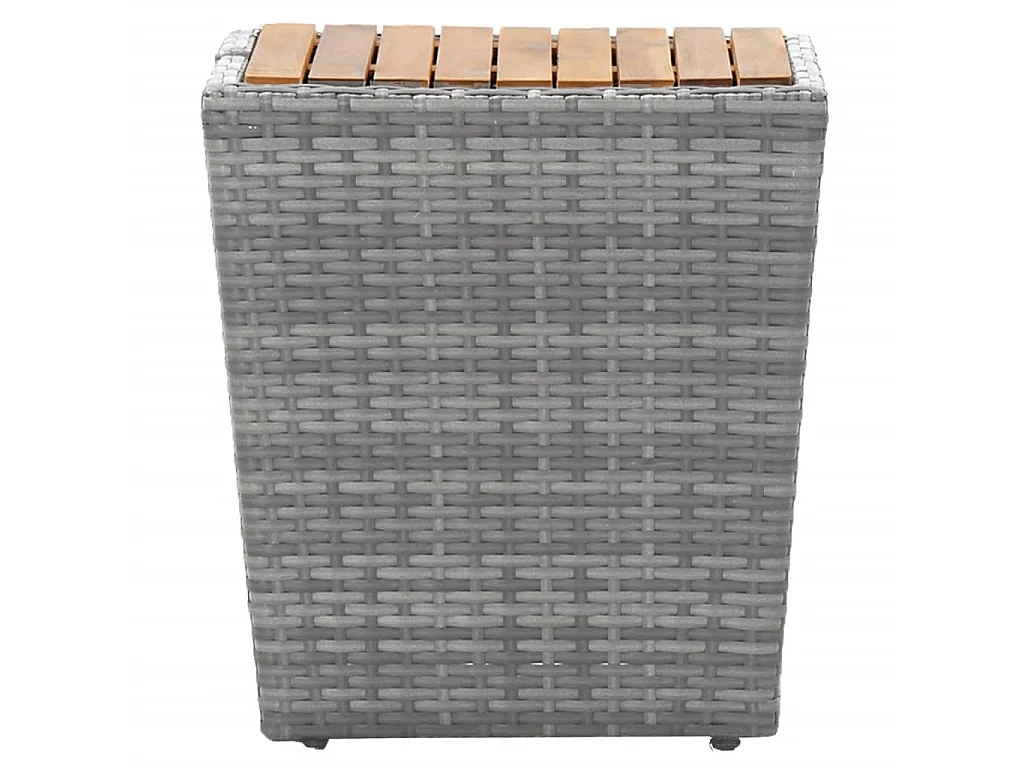 Ensemble de bistro de jardin 5pcs Résine tressée et acacia Gris