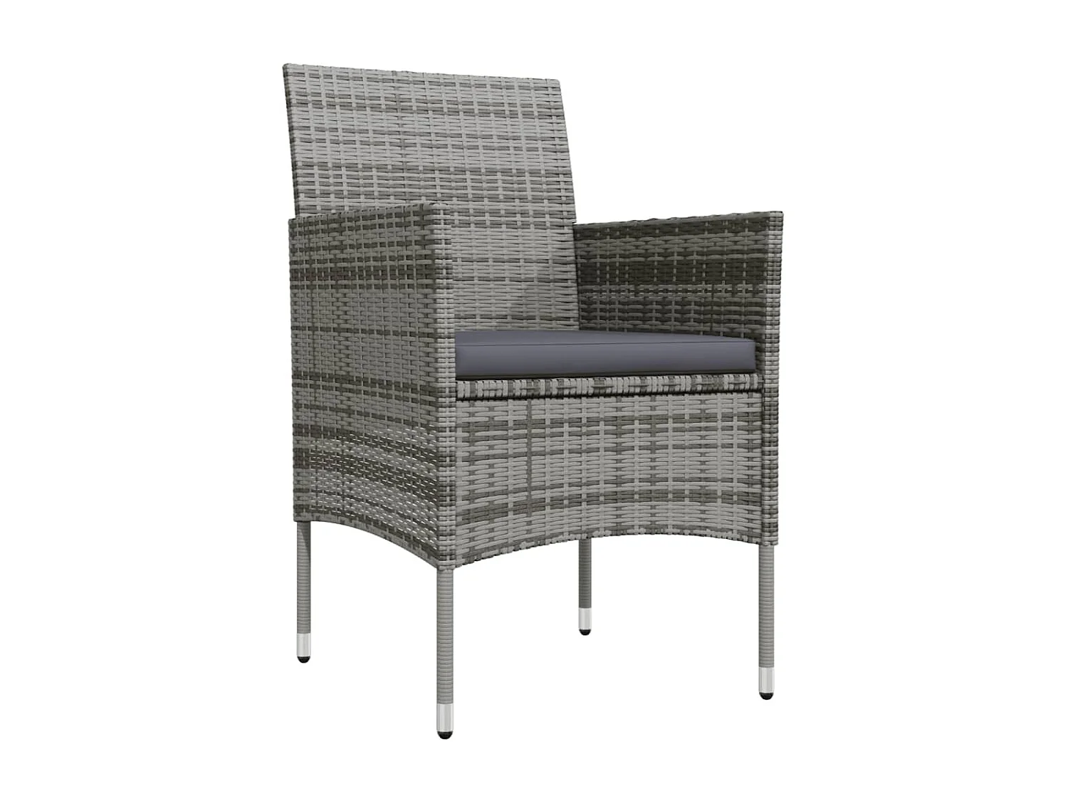 Ensemble de salle à manger de jardin et coussins 7pcs Gris-noir