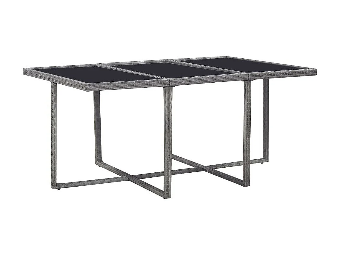 Salon de jardin 11 pcs avec coussins Résine tressée Gris 15