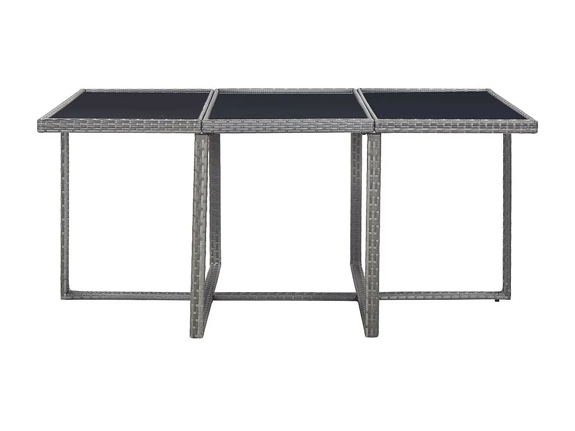 Salon de jardin 11 pcs avec coussins Résine tressée Gris 15