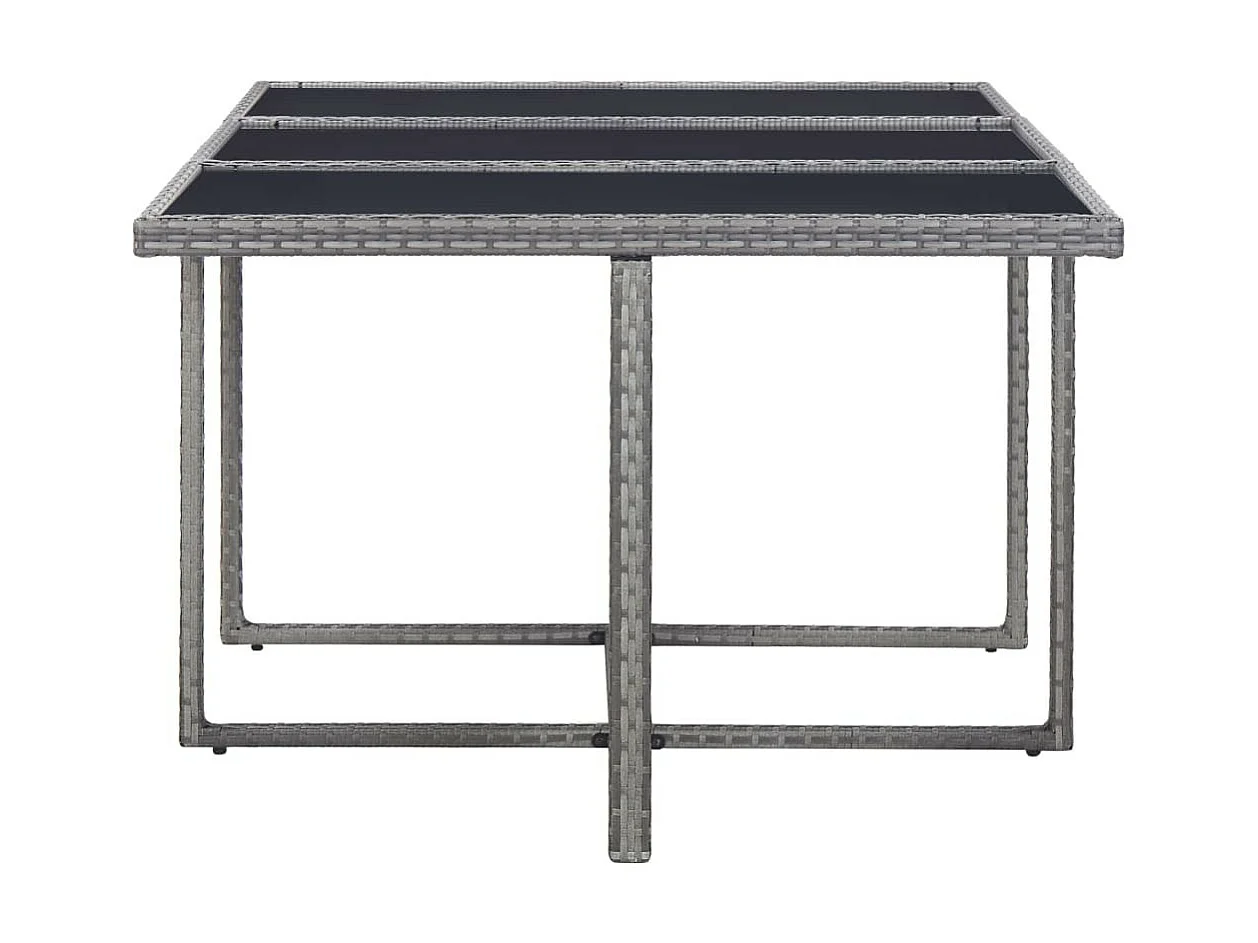 Salon de jardin 11 pcs avec coussins Résine tressée Gris 15