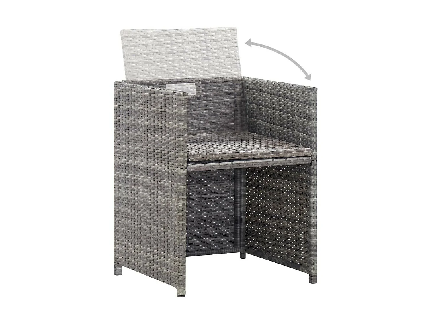 Salon de jardin 11 pcs avec coussins Résine tressée Gris 15