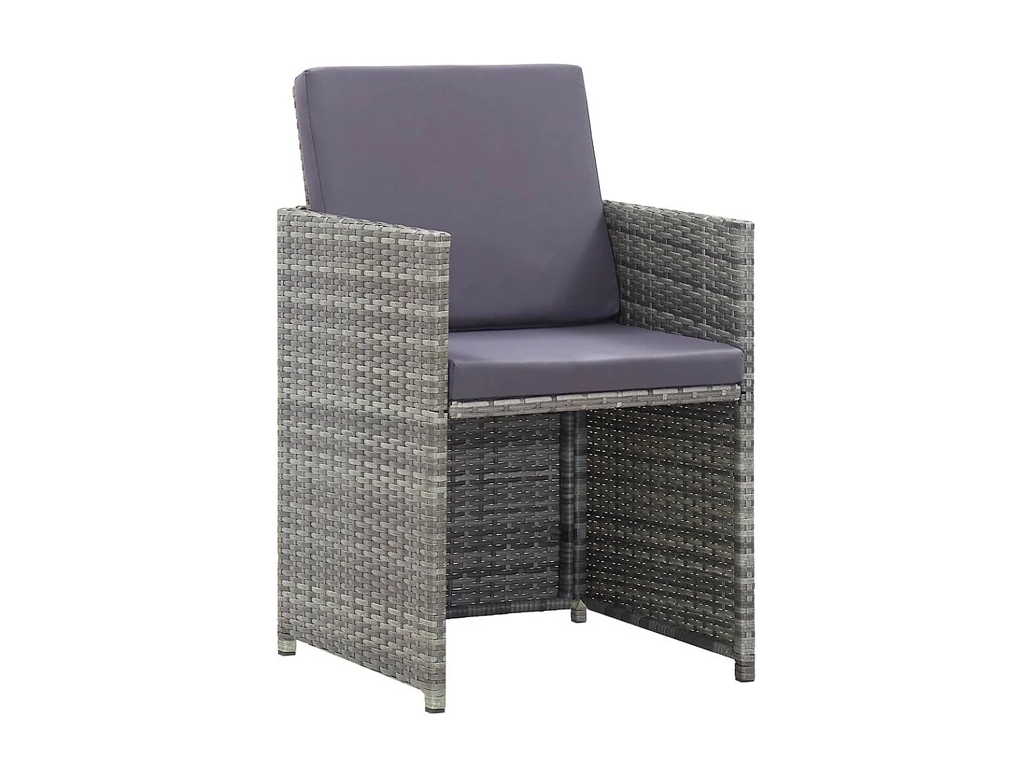 Salon de jardin 11 pcs avec coussins Résine tressée Gris 15