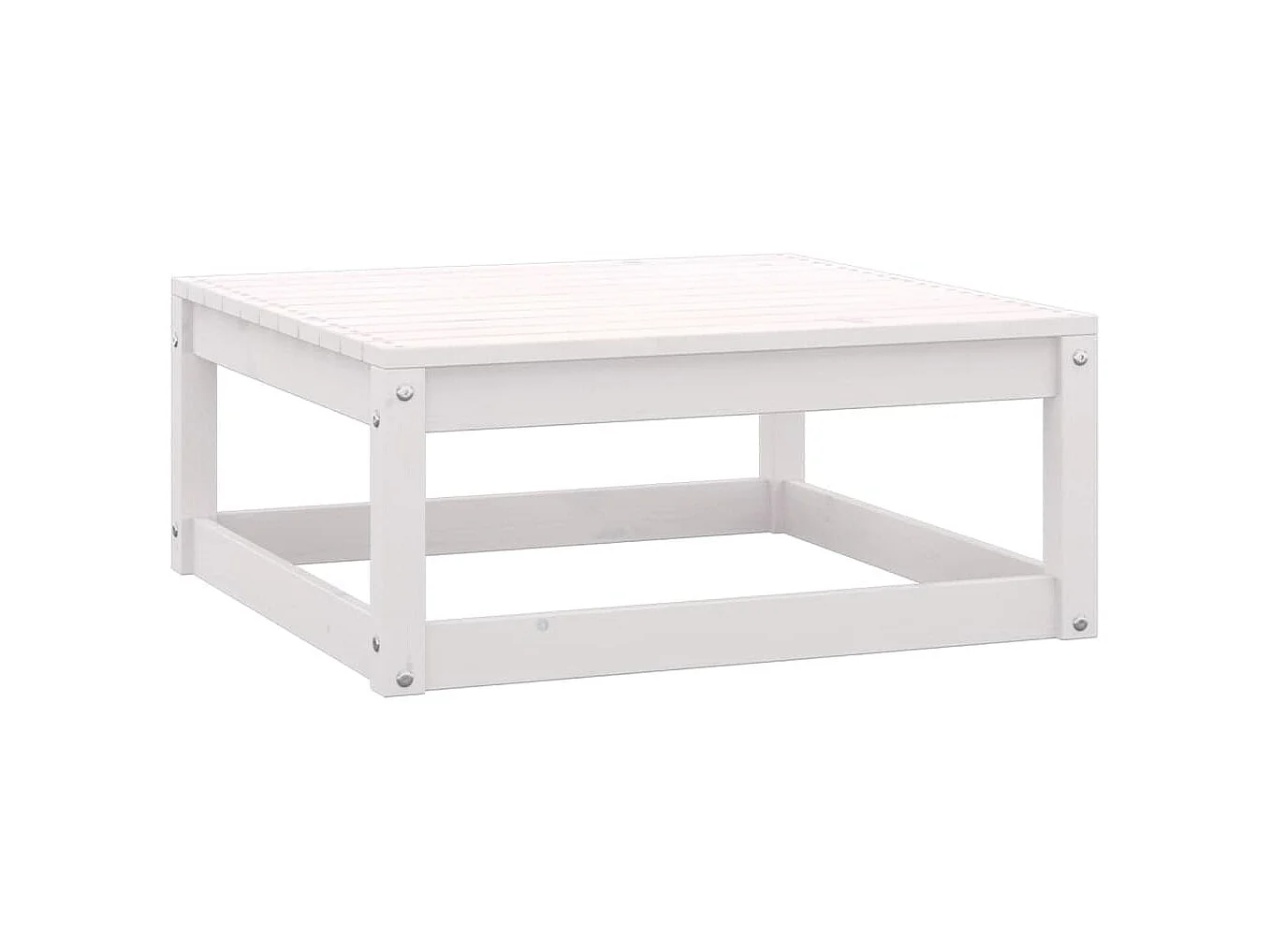 Salon de jardin 4 pcs Blanc Bois de pin massif 2