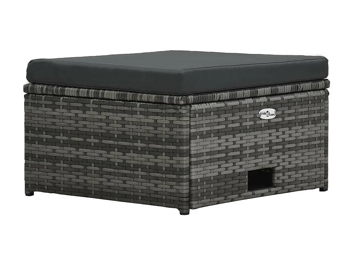 Salon de jardin 4 pcs avec coussins Résine tressée Gris 13