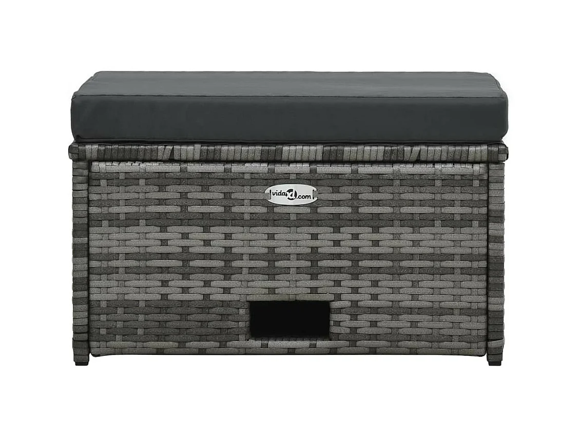 Salon de jardin 4 pcs avec coussins Résine tressée Gris 13