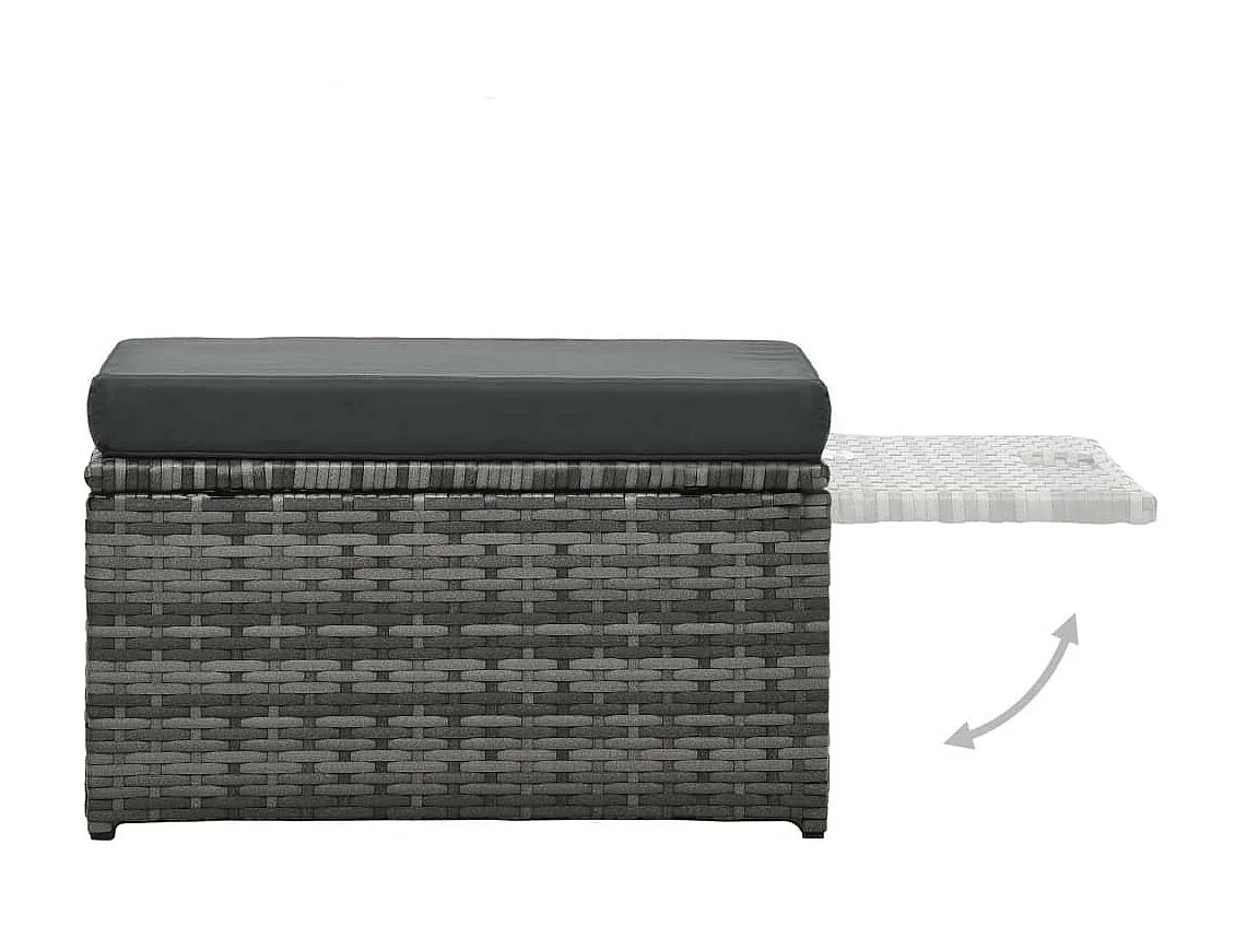 Salon de jardin 4 pcs avec coussins Résine tressée Gris 13