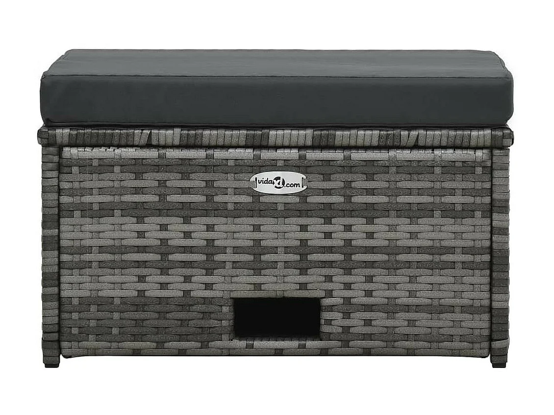 Salon de jardin 4 pcs avec coussins Résine tressée Gris 13