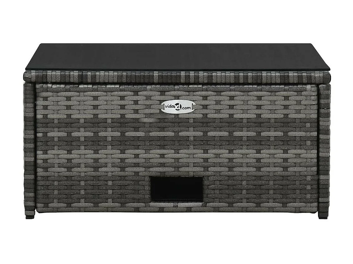 Salon de jardin 4 pcs avec coussins Résine tressée Gris 13