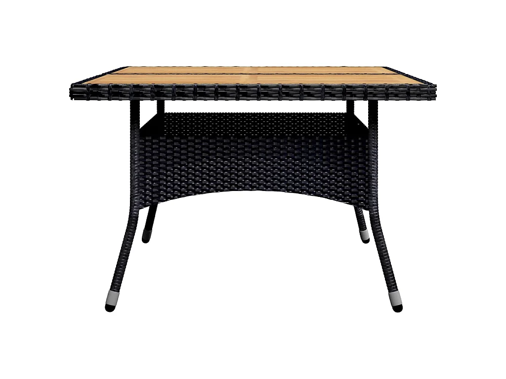 Ensemble à dîner de jardin 9 pcs Résine tressée et acacia Noir 2