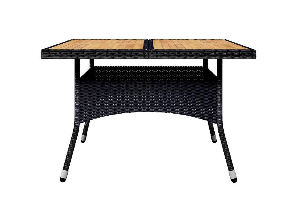 Ensemble à dîner de jardin 9 pcs Résine tressée et acacia Noir 2