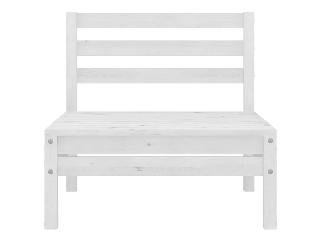 Salon de jardin 3 pcs Bois de pin massif Blanc 2