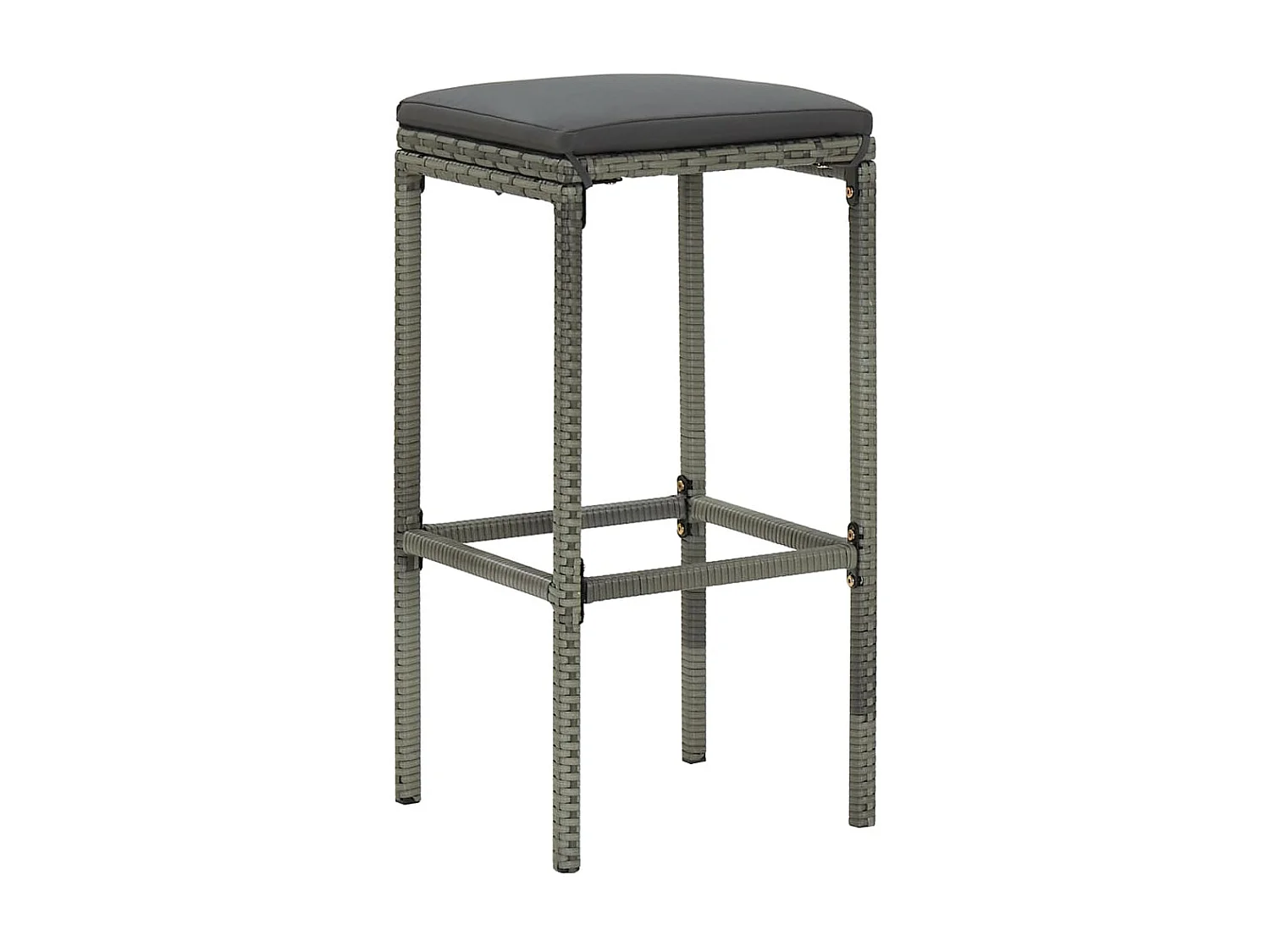 Ensemble de bar de jardin 9 pcs et coussins Résine tressée Gris 2