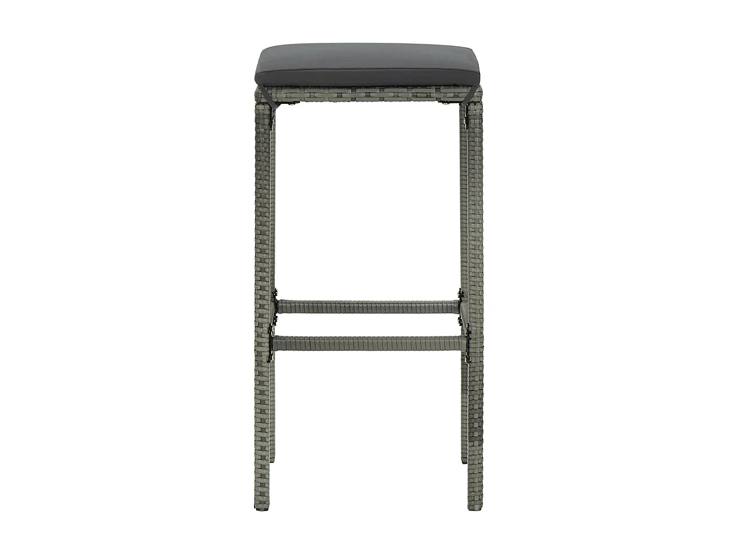 Ensemble de bar de jardin 9 pcs et coussins Résine tressée Gris 2