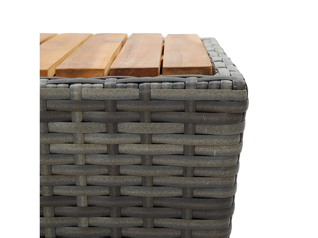 Ensemble de bistro de jardin 3pcs Résine tressée et acacia Gris 4