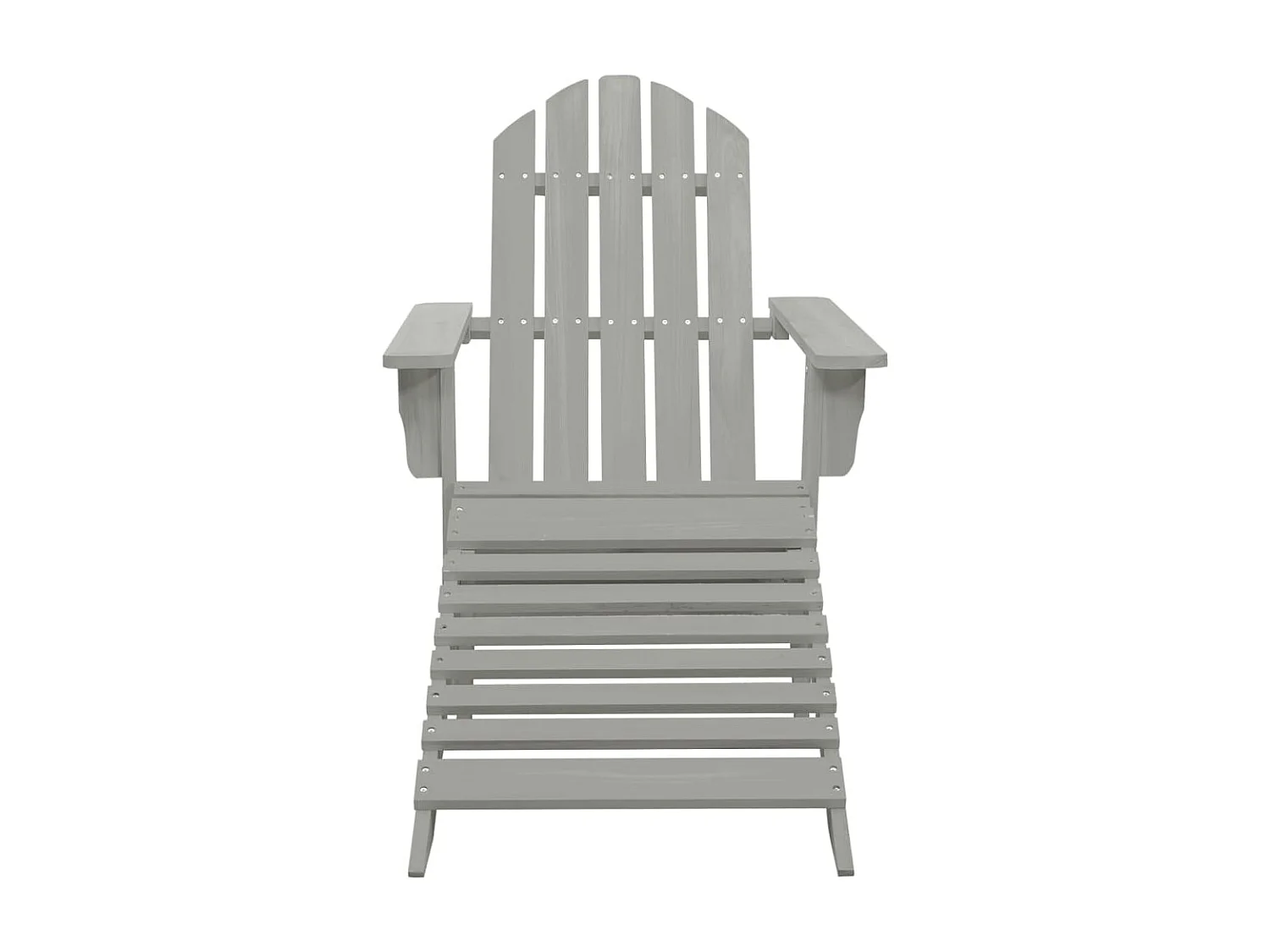 Chaise de jardin Adirondack avec pouf et table Sapin Gris