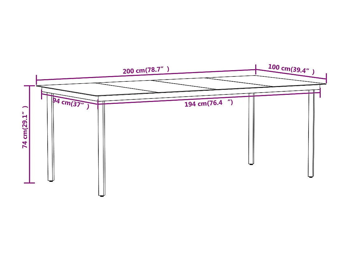 Ensemble de salle à manger de jardin 9 pcs Noir 18