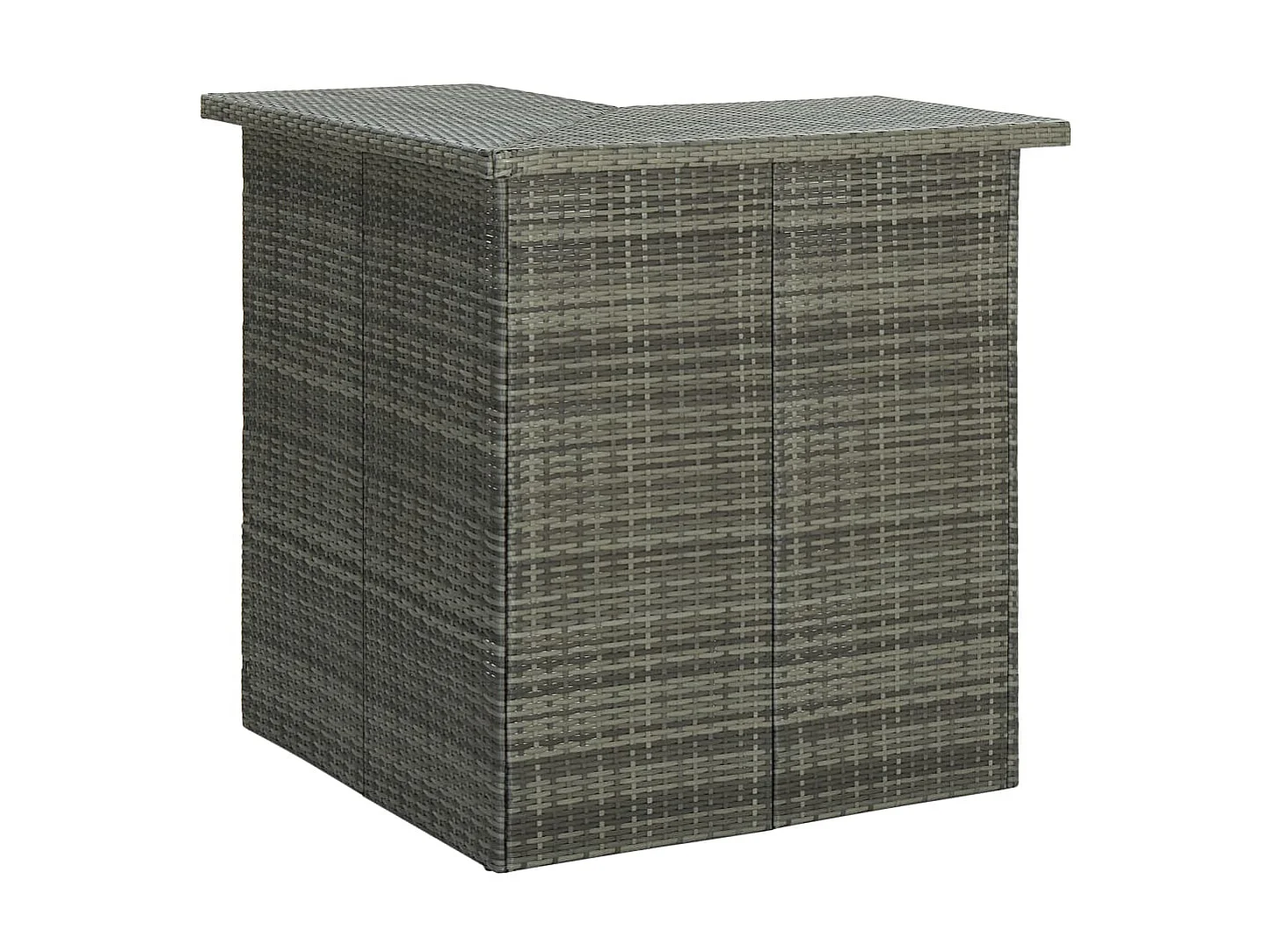 Meuble de bar de jardin 16 pcs et coussins Résine tressée Gris