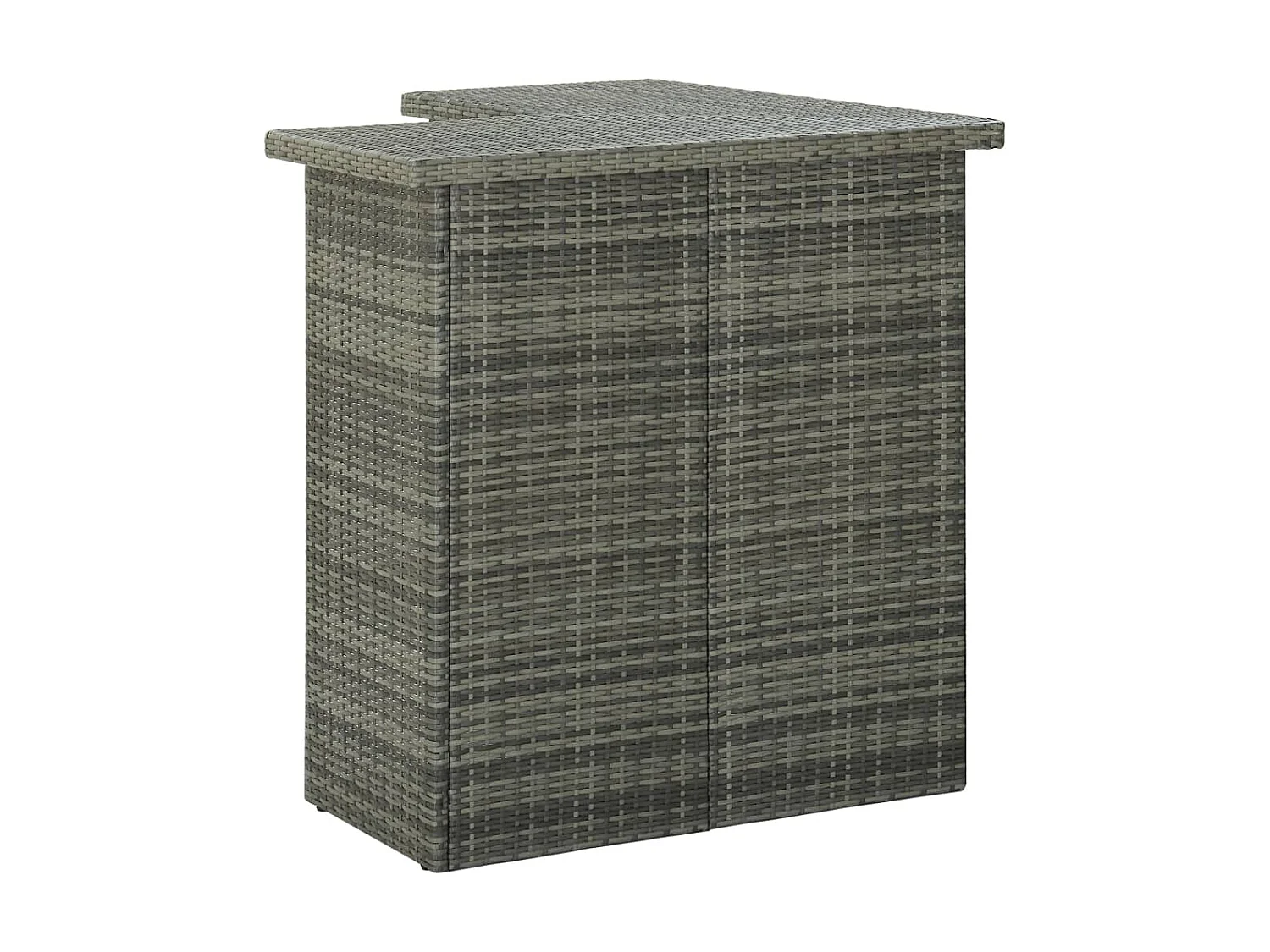 Meuble de bar de jardin 16 pcs et coussins Résine tressée Gris