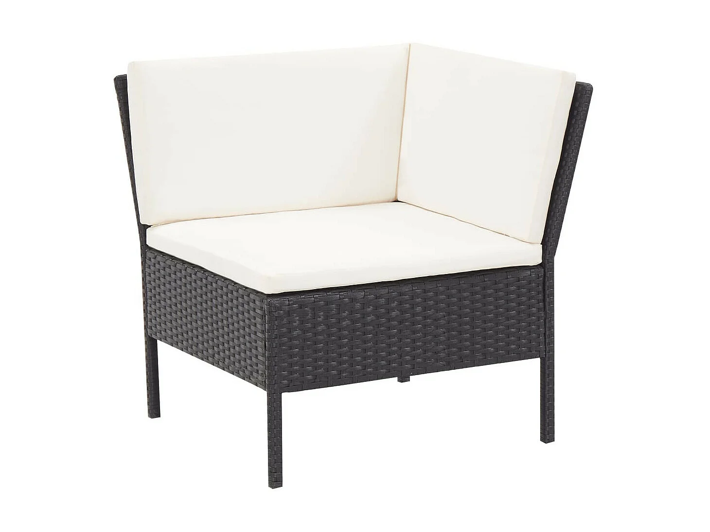 Salon de jardin 3 pcs avec coussins Résine tressée Noir 6