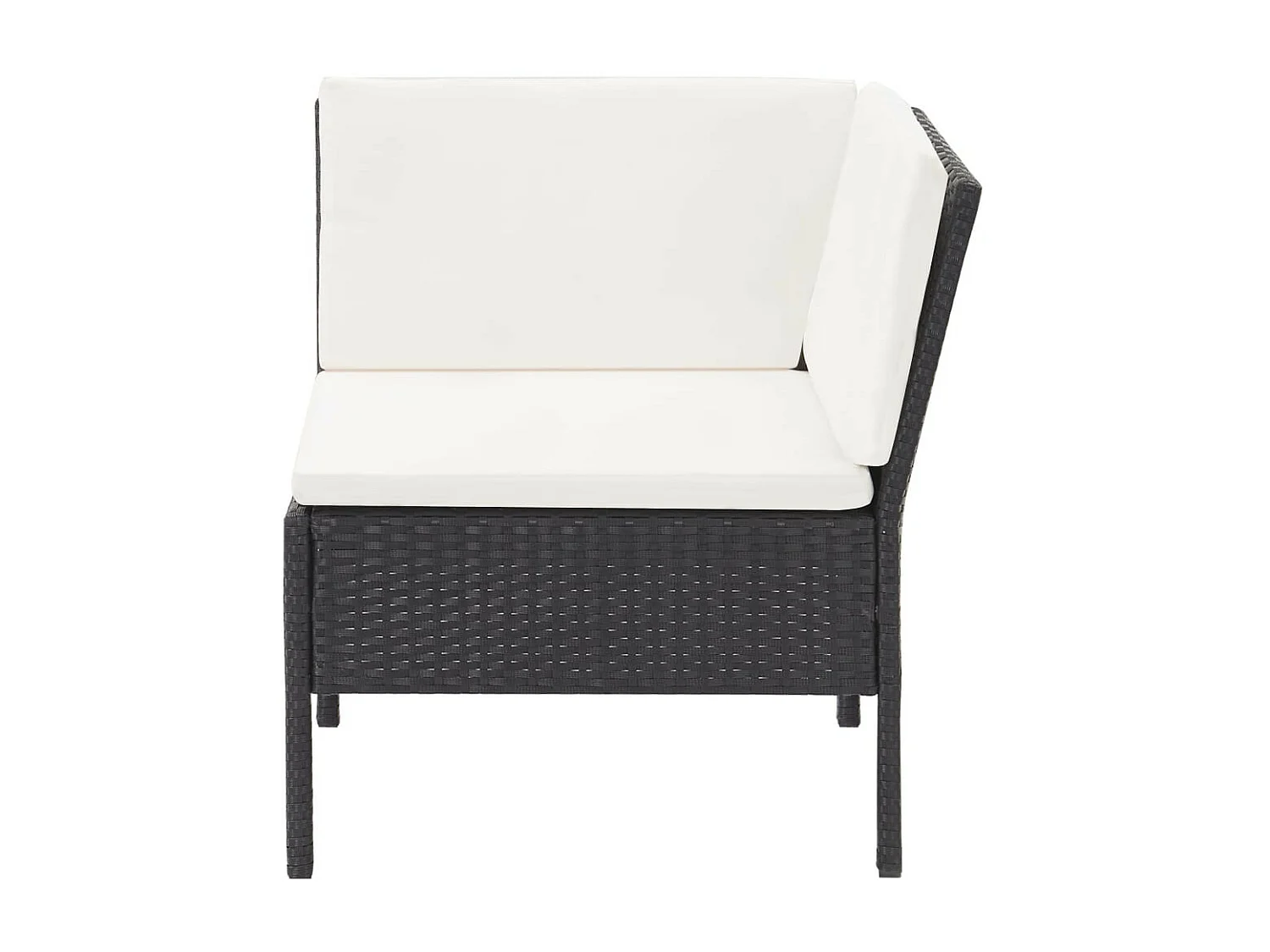 Salon de jardin 3 pcs avec coussins Résine tressée Noir 6