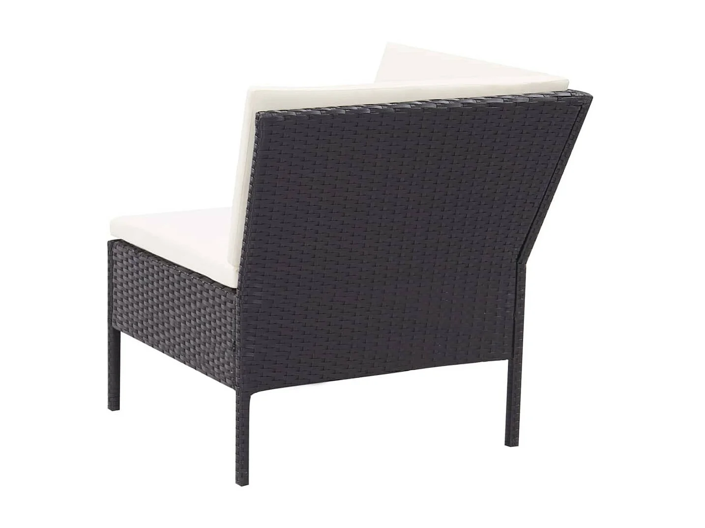 Salon de jardin 3 pcs avec coussins Résine tressée Noir 6