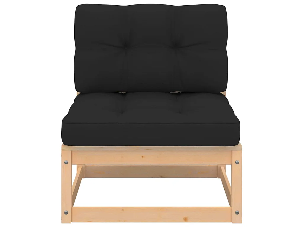 Salon de jardin 7 pcs avec coussins Bois de pin solide 2