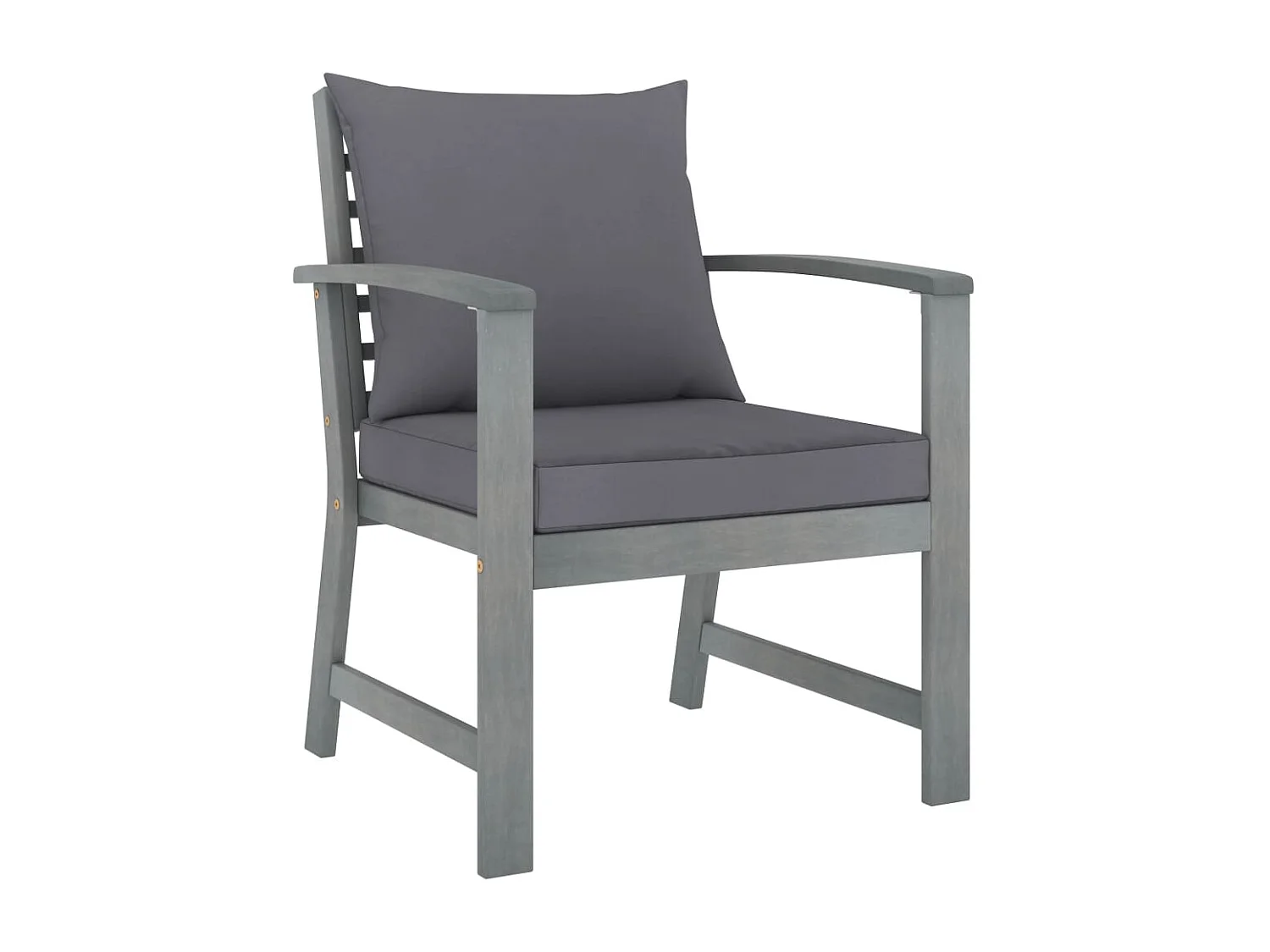 Salon de jardin 5 pcs avec coussin Bois d'acacia solide Gris 2