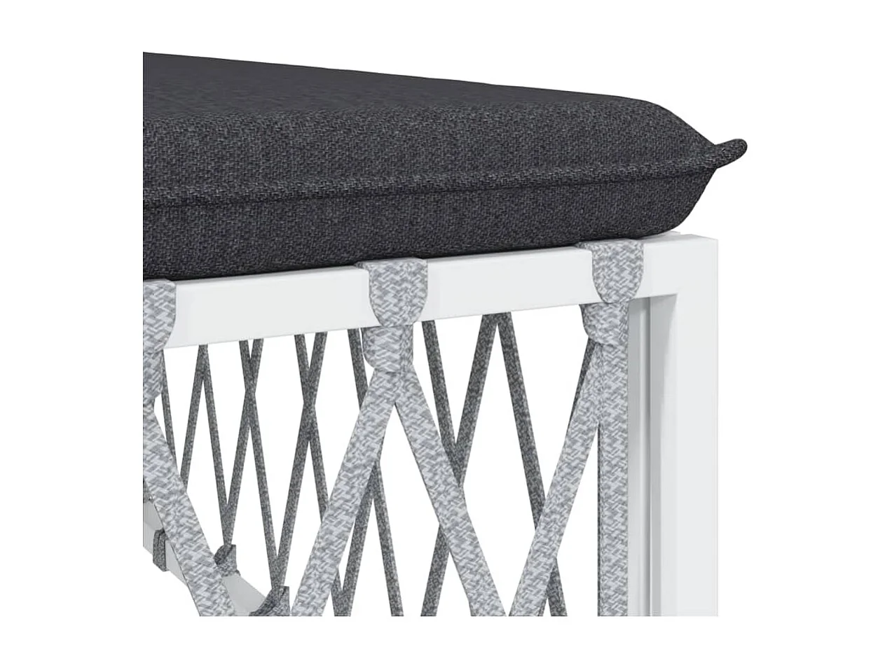 Salon de jardin 8 pcs avec coussins blanc acier