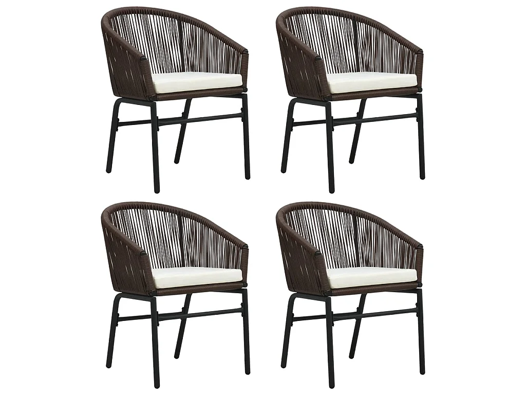 Ensemble de salle à manger de jardin 5 pcs Marron 12