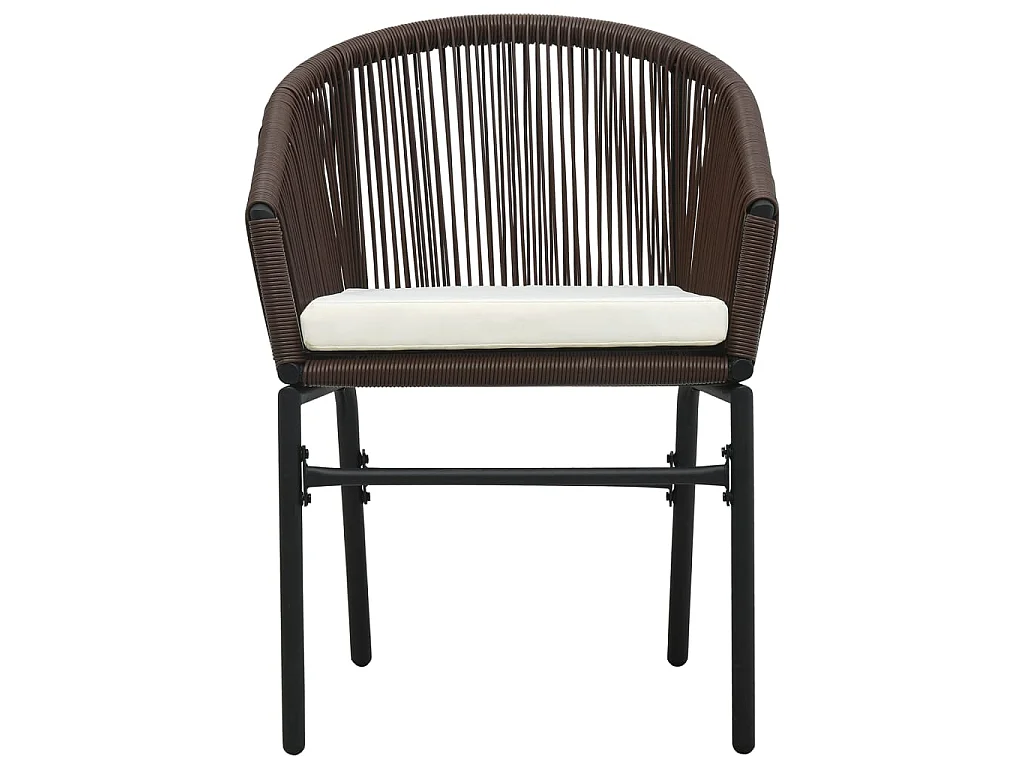 Ensemble de salle à manger de jardin 5 pcs Marron 12