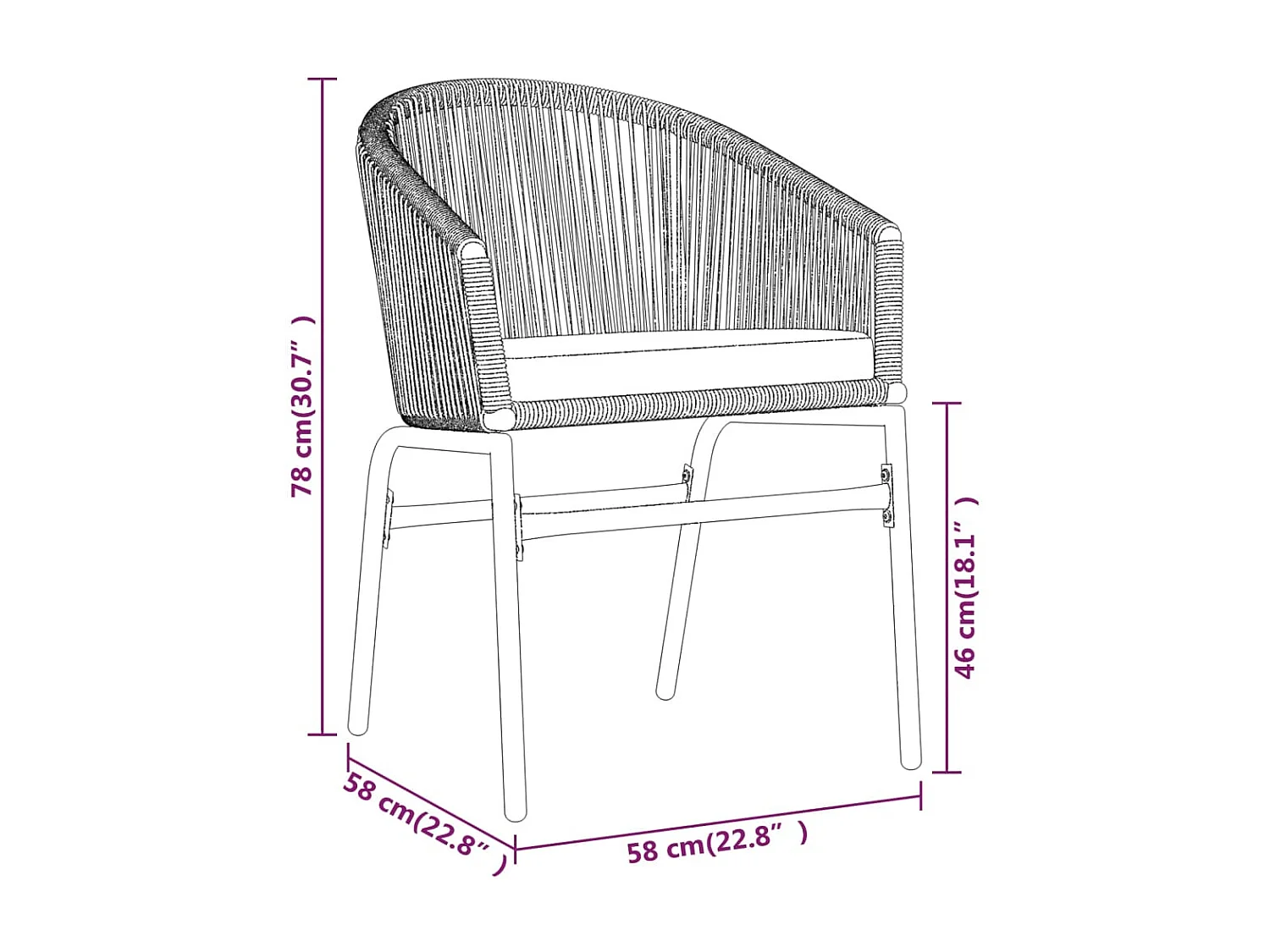Ensemble de salle à manger de jardin 5 pcs Marron 12