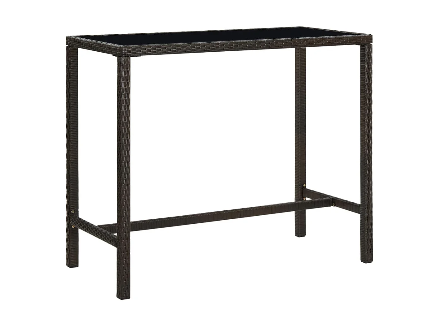 Meuble de bar de jardin 9 pcs et coussins Résine tressée Marron 2