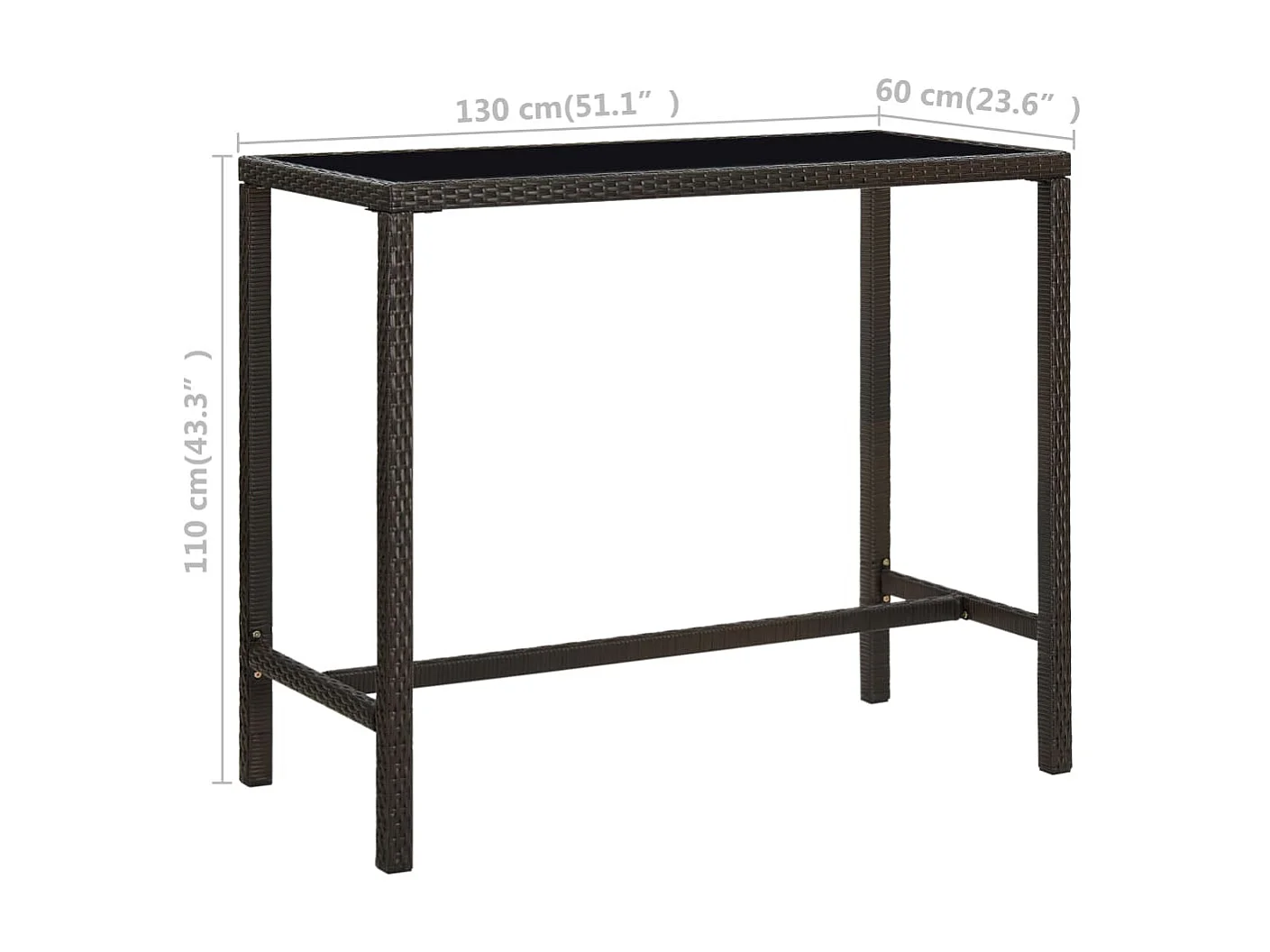 Meuble de bar de jardin 9 pcs et coussins Résine tressée Marron 2