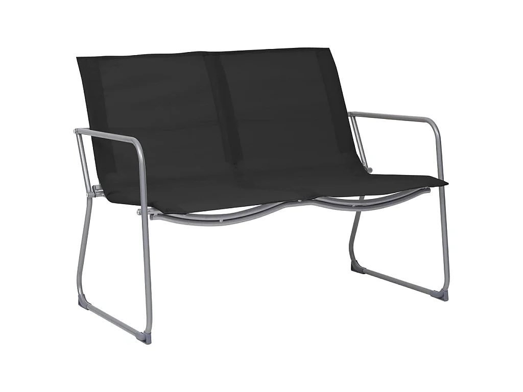 Salon de jardin 4 pcs Tissu et acier Noir