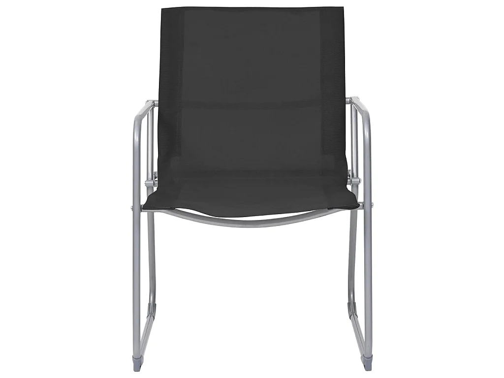 Salon de jardin 4 pcs Tissu et acier Noir